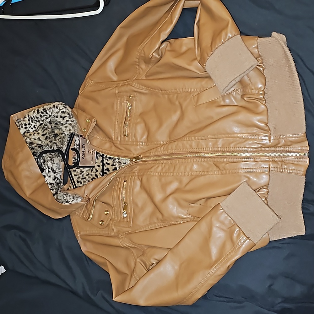 Brown leather jacket